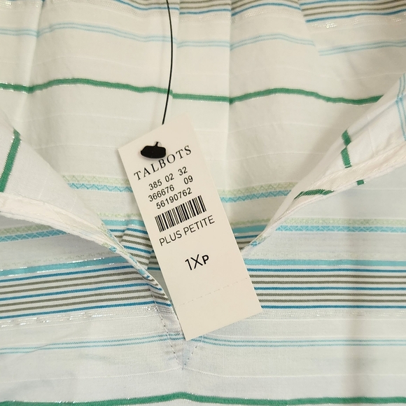 Ruffle Trim Shell - Beaumont Stripe Sleevless Blouse - Picture 4 of 12